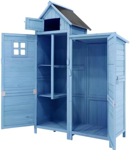 Abri de jardin en métal 242 x 126 x 182 cm – Armoire de jardin résistante aux intempéries avec porte verrouillable et ventilation – Comme garage à vélo, cache-poubelles et espace de rangement pour