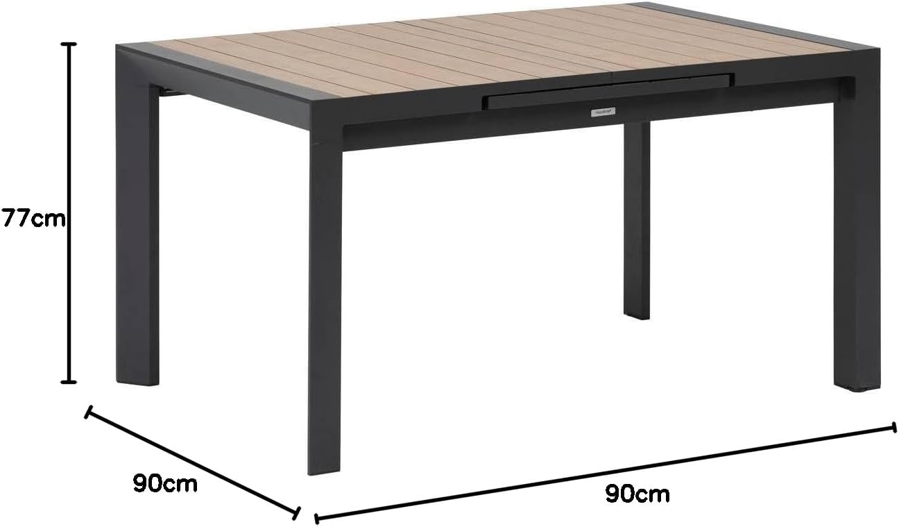 bleujardin - Evasion Extensible 8 places - aluminium antirouille - effet bois