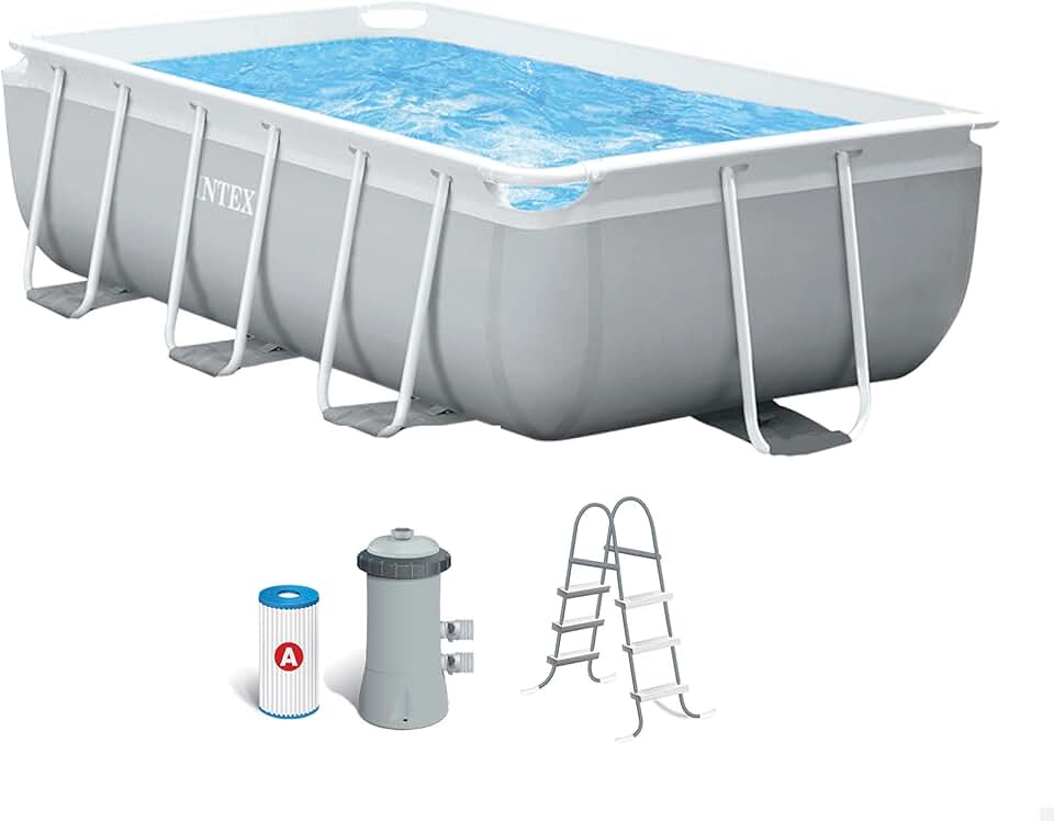 bleujardin 3M X 1.75M X 0.8M Prism Frame Rectangular Pool Set
