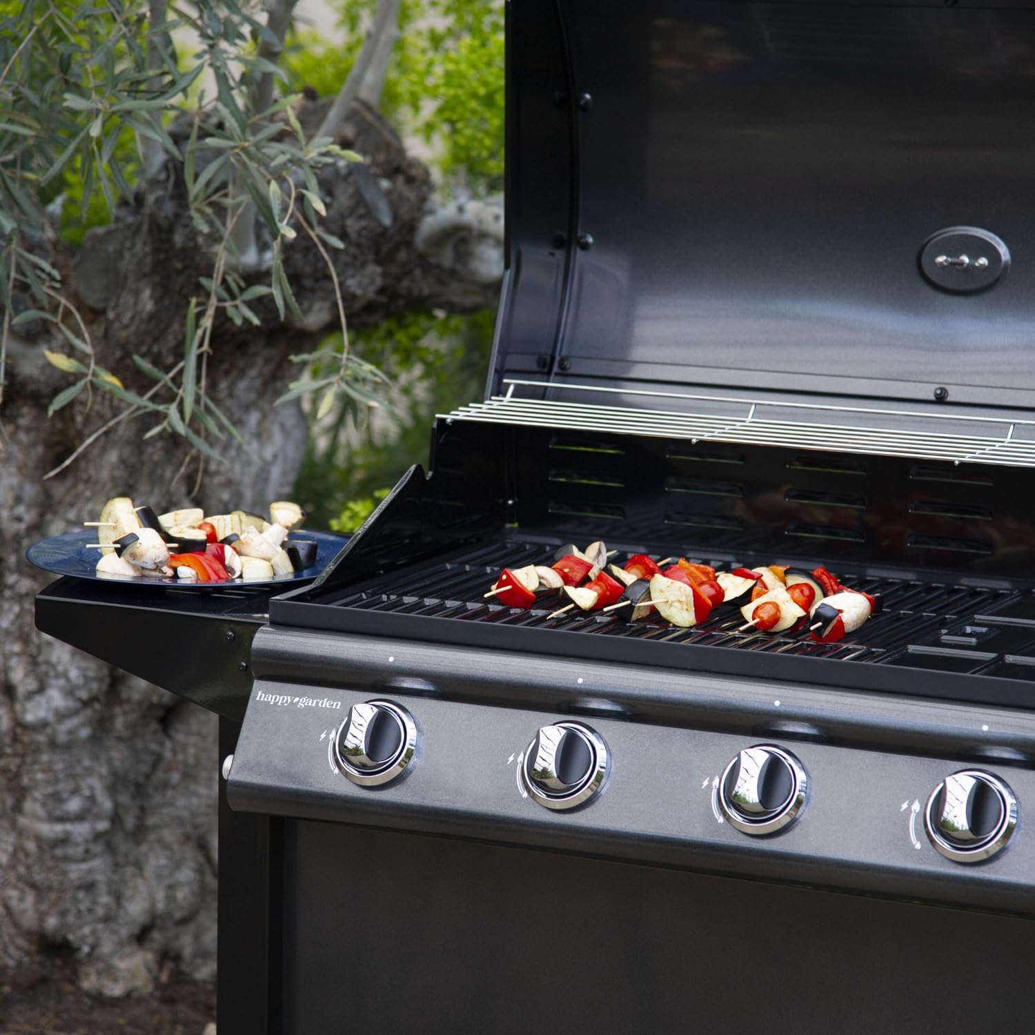 bleujardin - Barbecue gaz RENO - 4 brûleurs 14kW avec thermomètre