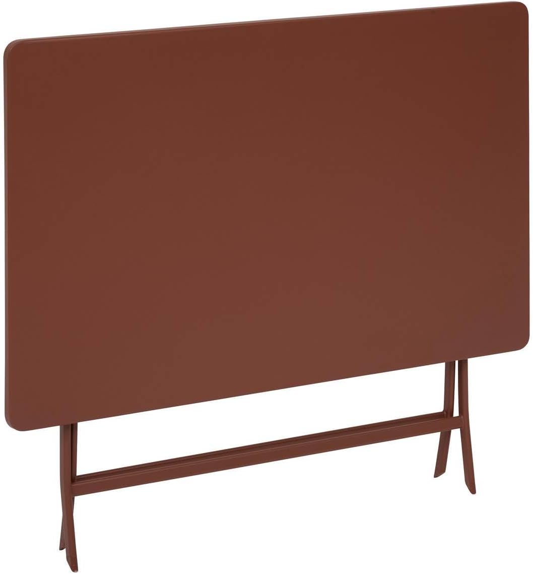 bleujardin - Greensboro - 110x70 cm - table pliante 4 places acier acajou