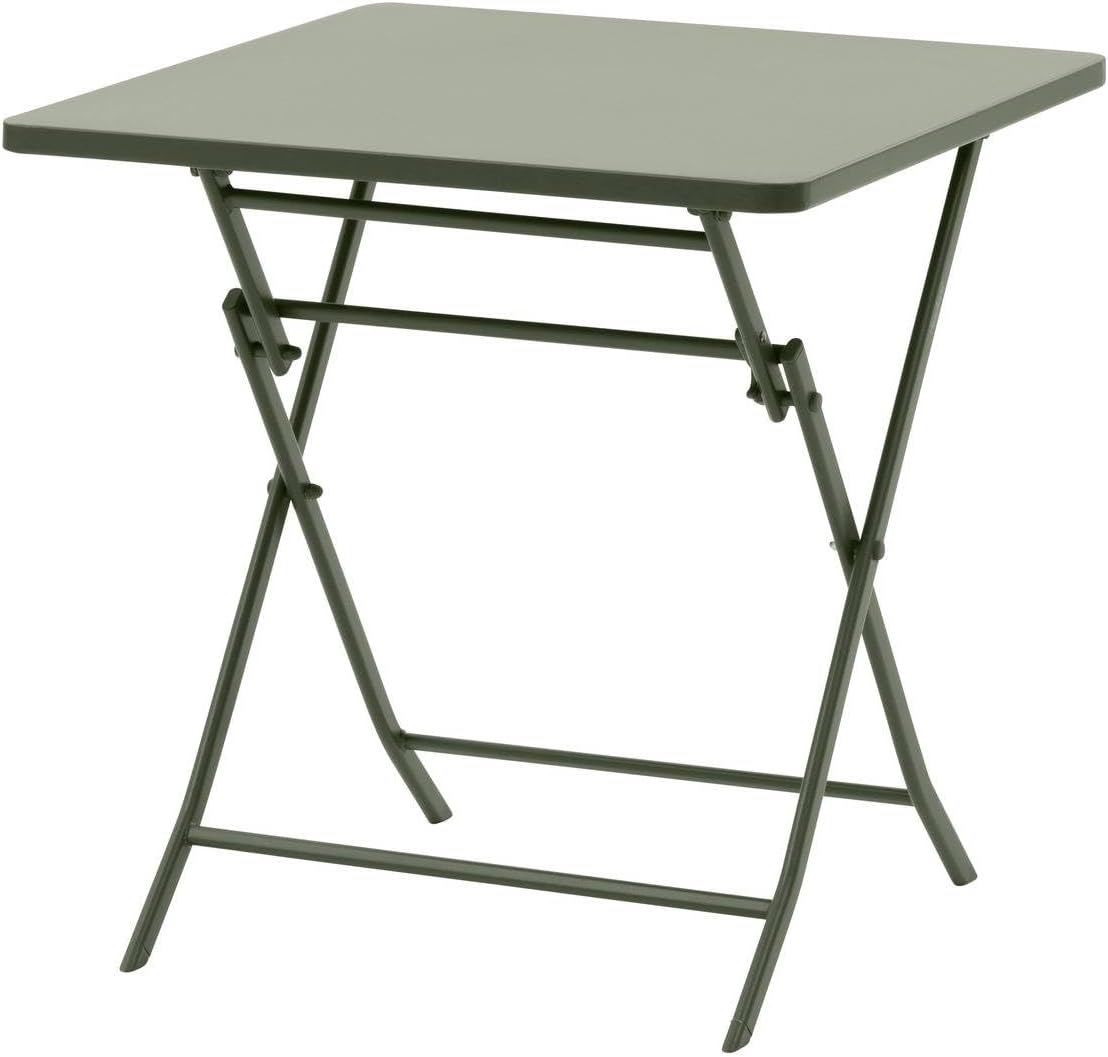 bleujardin - Greensboro carrée 2 places - acier vert antirouille - table pliante jardin