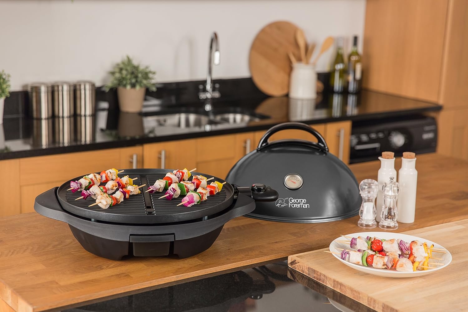 bleujardin - Barbecue 2 en 1 - 44,5cm - Électrique, grill avec bac à graisse, 2400W, 22460-56