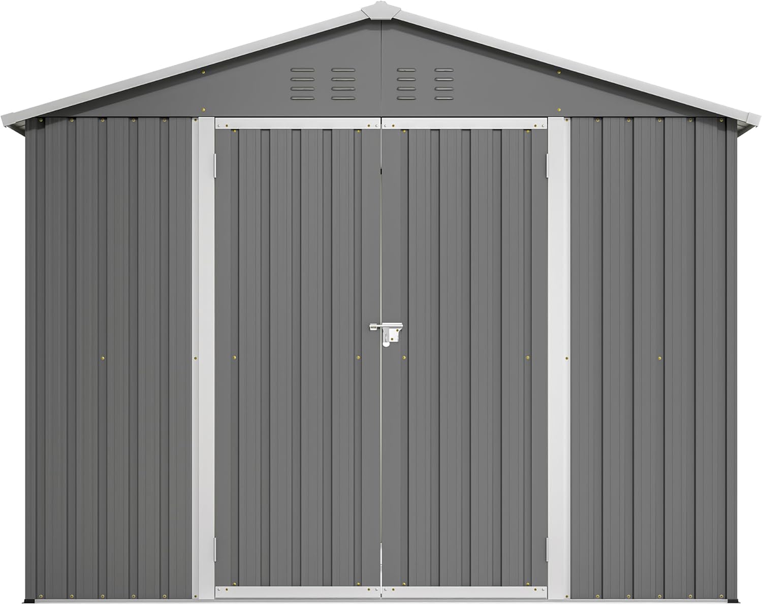 Abri de jardin en acier 229 x 180 x 191 cm, abri à outils avec porte rabattable, ventilation, résistant aux intempéries et verrouillable, anthracite, pour vélos