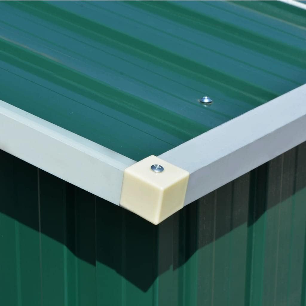 Abri de Jardin - métal vert - 257x580x181 cm - robuste, 122kg