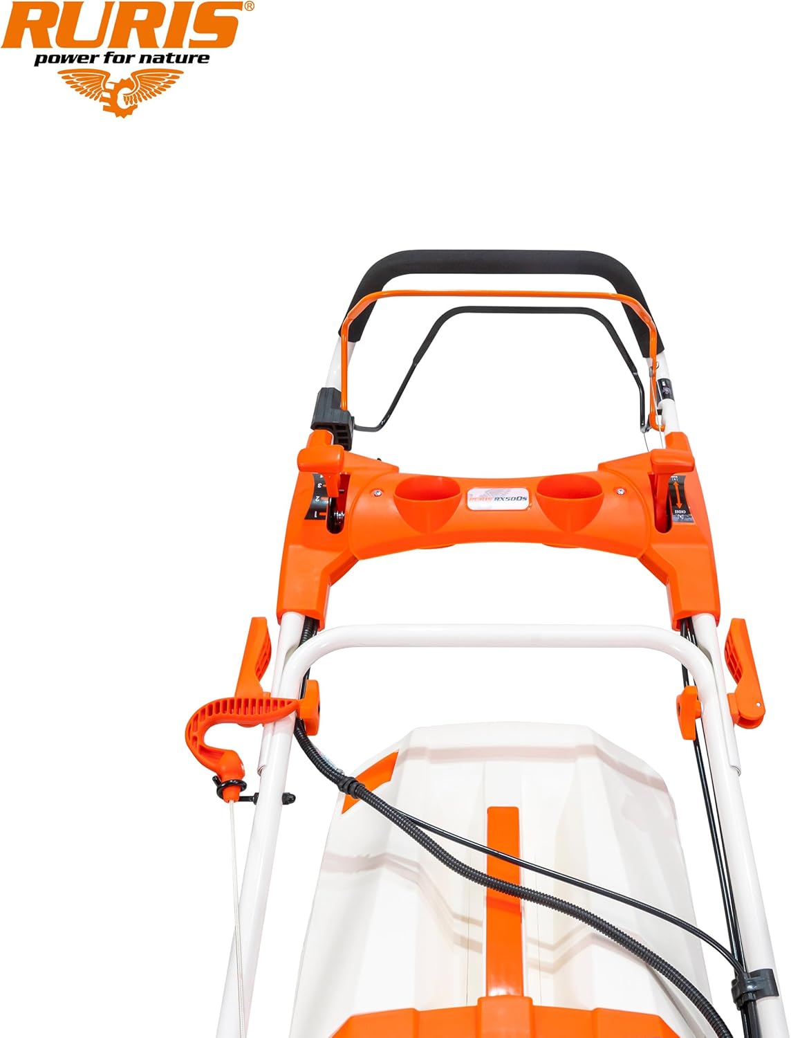 bleujardin Tondeuse à Gazon Thermique 5 en 1 Mulching 5,7 CV 196cc RX500S, Orange