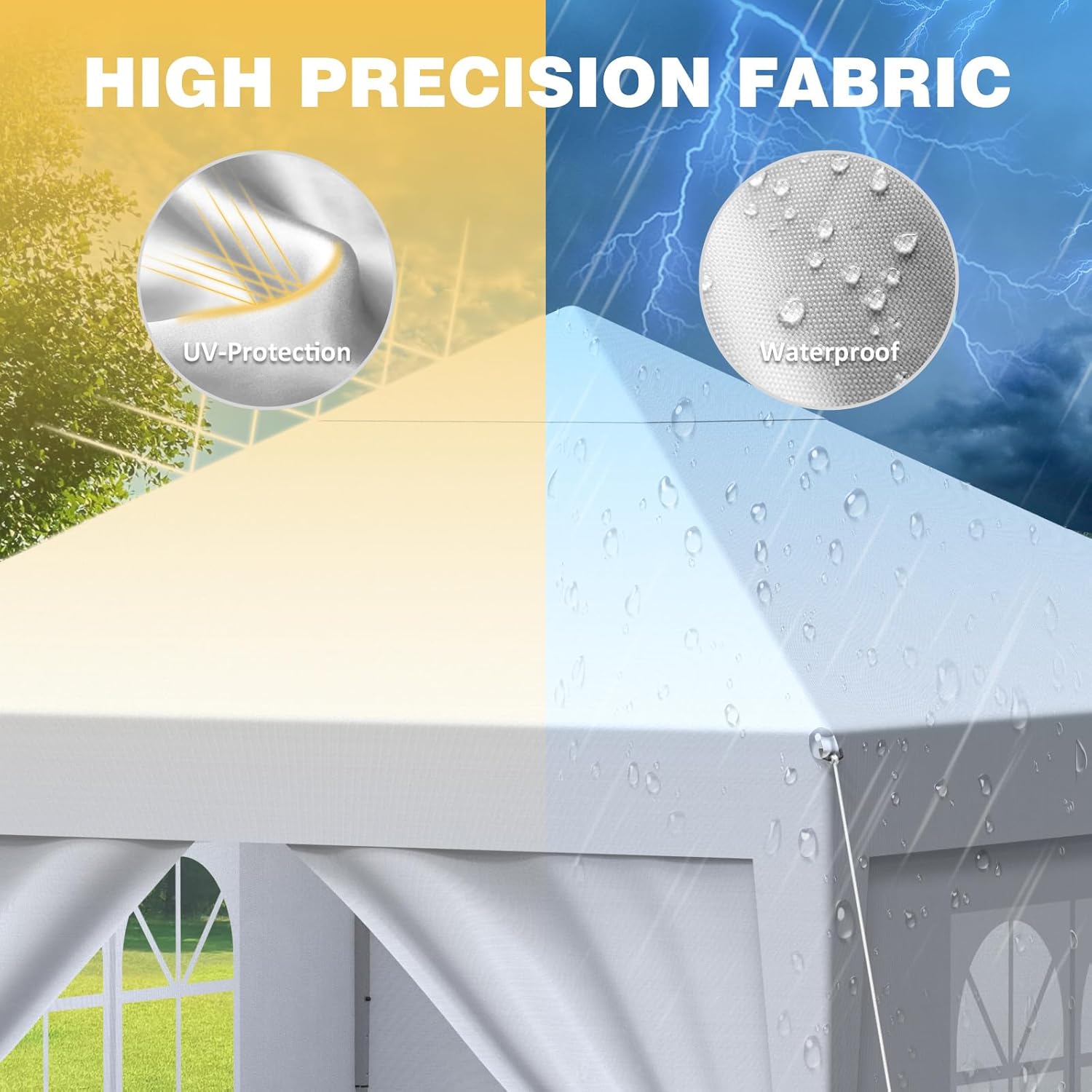 Tonnelle de Jardin - pliante 3x3m - 4 côtés, réglable, imperméable, anti-UV
