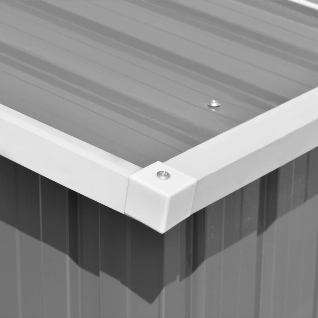 Abri de jardin en métal gris - 257x298x178 cm, résistant, 72,36kg