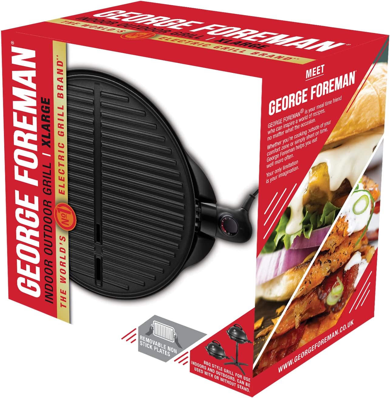 bleujardin - Barbecue 2 en 1 - 44,5cm - Électrique, grill avec bac à graisse, 2400W, 22460-56