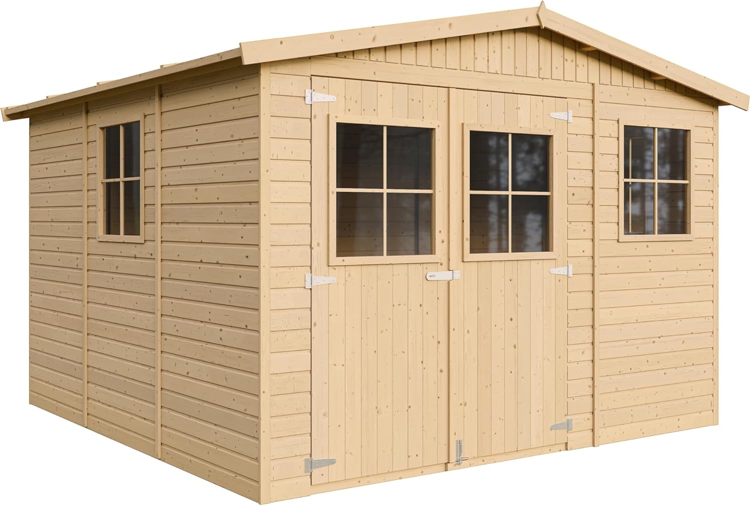 ABRI de Jardin en Bois Exterieur avec Les PLANCHERS IMPRÉGNÉ - Cabane de Jardin en Pin/épicéa- H226x316x324 cm/9 m²-Construction de Panneaux- Rangement pour vélos, Remise à Outils- bleujardin M335+M335G