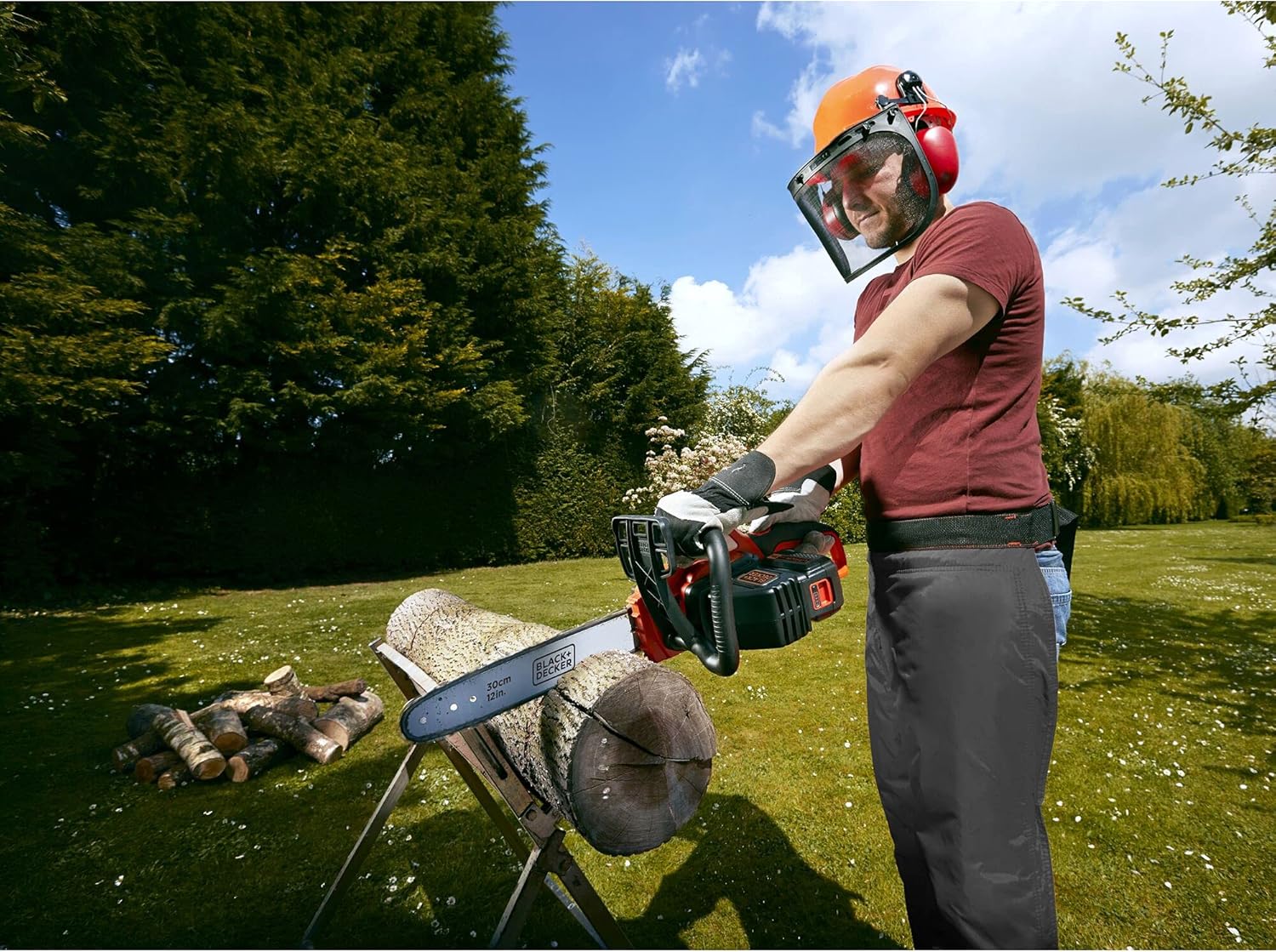 bleujardin - Tronçonneuse 36V 30cm, batterie 2Ah, lubrification auto, tendeur sans outil - GKC3630L20-QW