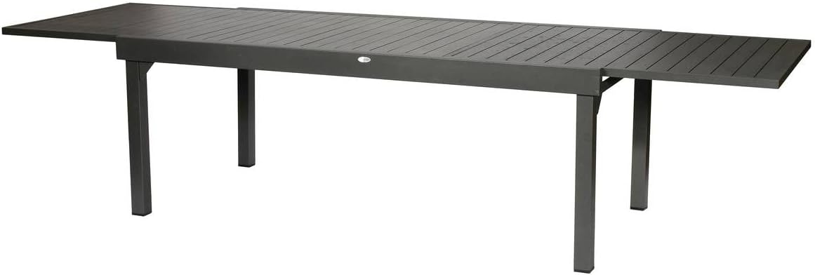 bleujardin - Piazza - 230/340x100 cm - table extensible 12 places, aluminium antirouille