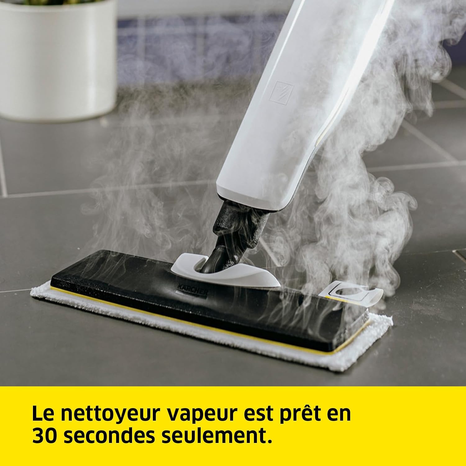 bleujardin Nettoyeur Vapeur SC 2 Upright, Préchauffage : 30 s, Surface : 50 m², Réservoir : 0,4 l, Puissance : 1600 W, avec Buse de Sol EasyFix, Serpillière Microfibres, Cartouche Détartrante