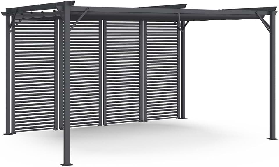 bleujardin - Pergola Collector Persienne 3x4M toit rétractable 4 pans modulables Gris Anthracite