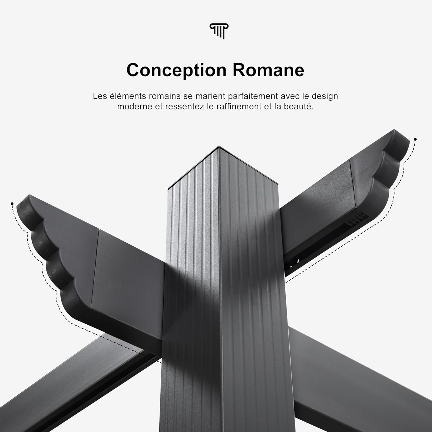 bleujardin - Pergola Aluminium - 4x3,2m - LED intégrée, toit rétractable, kaki