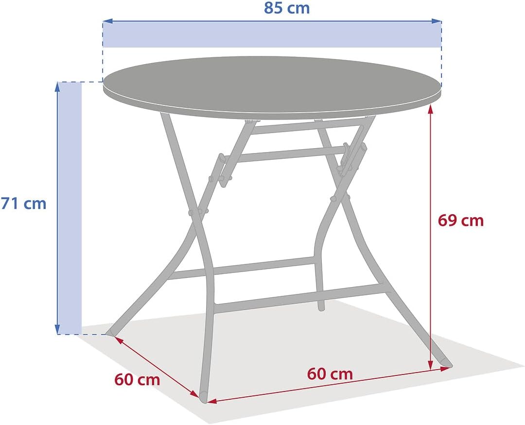 bleujardin - Greensboro - table pliante acier 4 places, vert olive