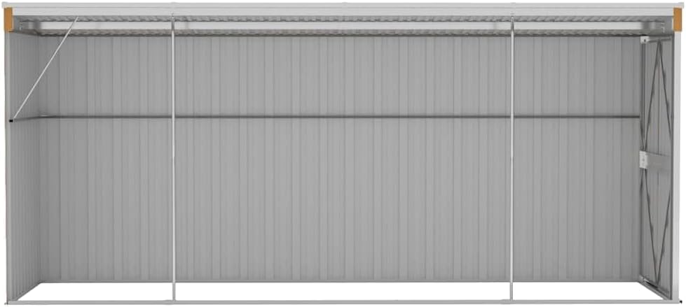 Abri de jardin mural marron 118x382x178 cm acier galvanisé, 47.9kg
