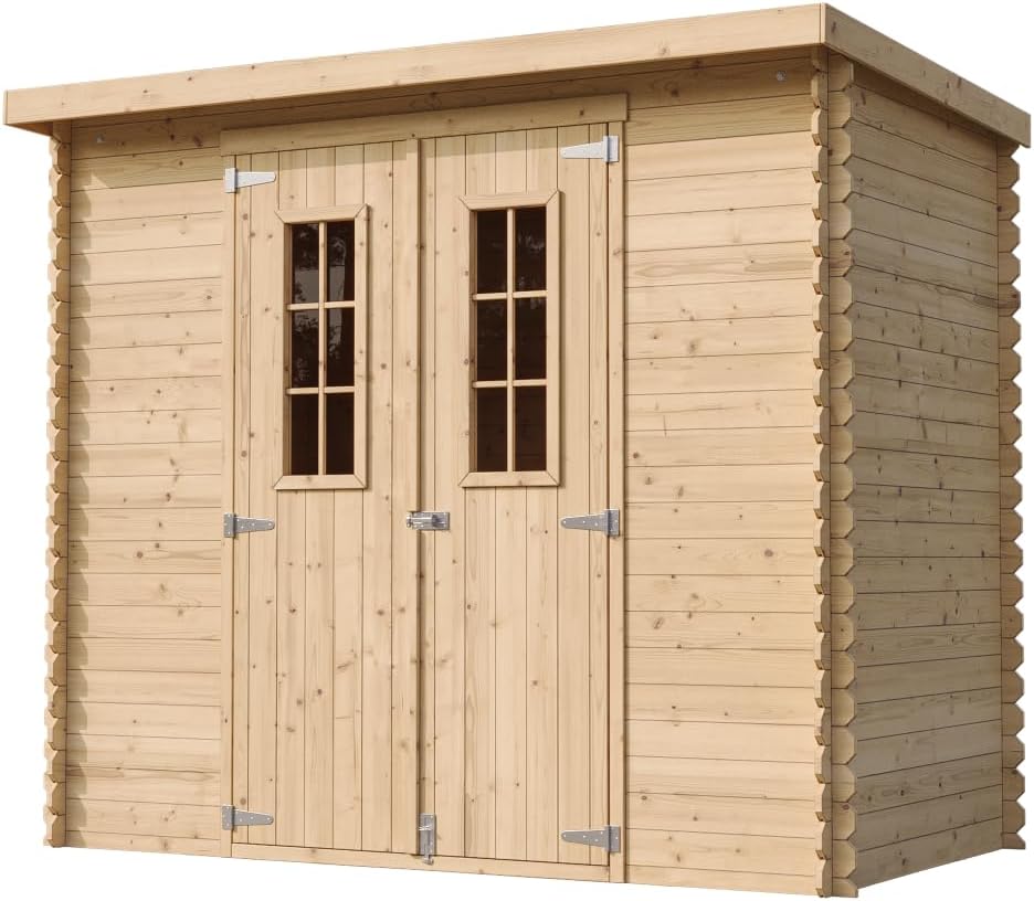 Abri de Jardin en Bois avec Sol TRAITÉ - Stockage extérieur l239xL142xH200cm/2.63 m2 - Petit abri à Outils, Local à vélos - bleujardin M310C+M310G