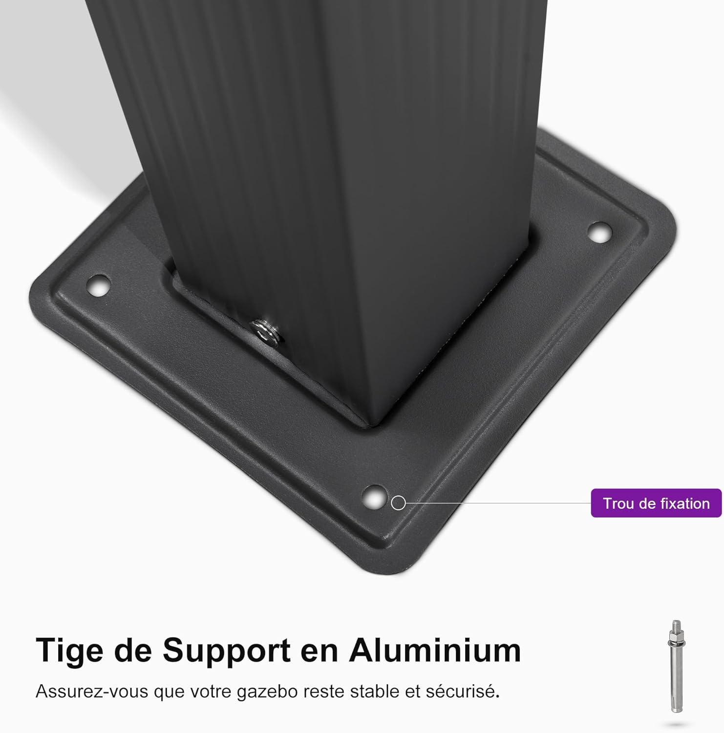 bleujardin - pergola aluminium - 4x3m - toit coulissant, tissu teint