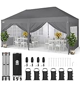 bleujardin Tonnelle Pliante 3x6 Imperméable, Barnum Pliant de Jardin Exterieur, Pop-Up Gazebo a...
