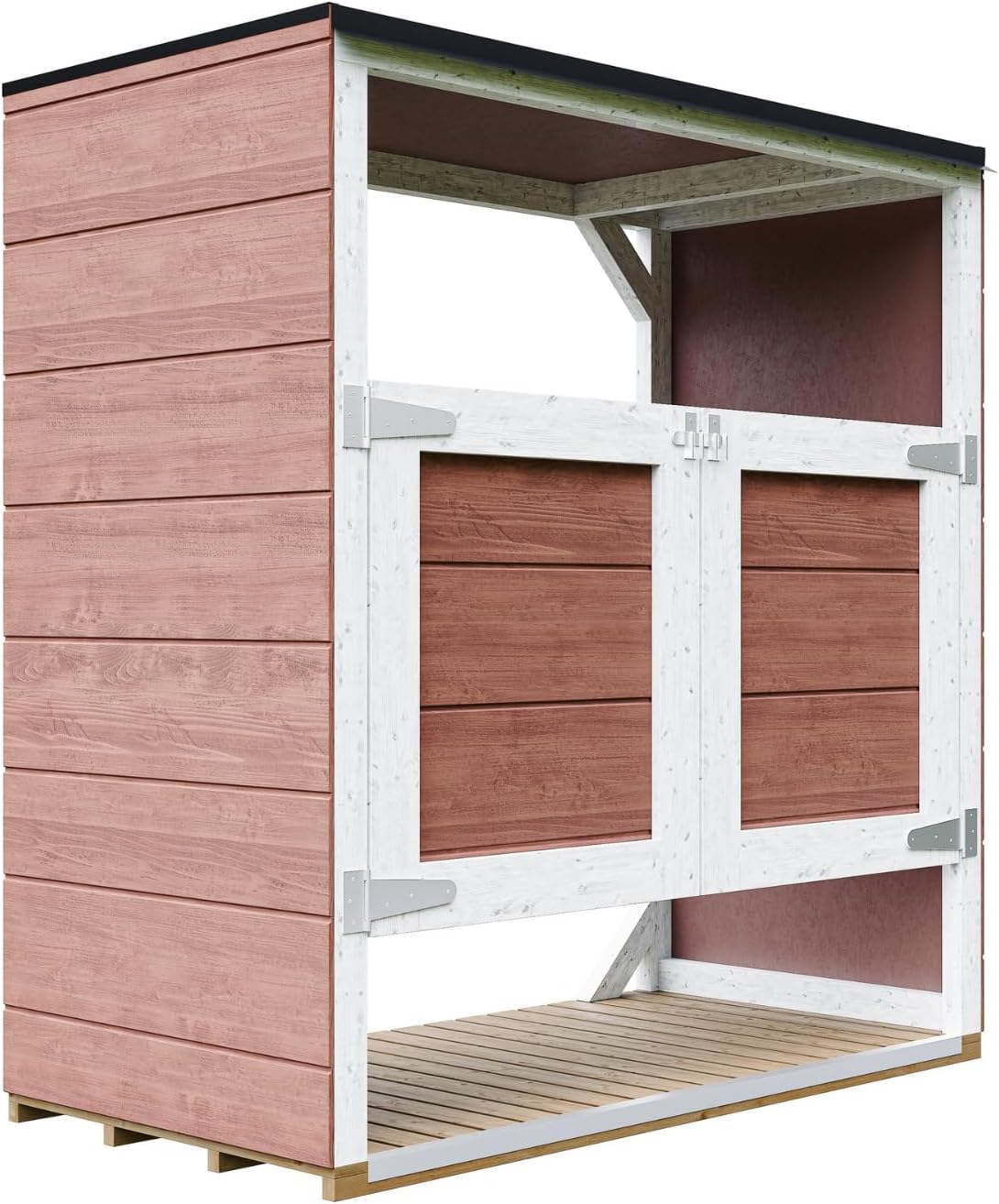 Abri de Jardin pour poubelles, Cache Poubelle extérieur 2x240L – Coffre de Rangement Exterieur, Armoire de Jardin, cabane de Jardin Exterieur – bleujardin M980A-REDWOOD Red