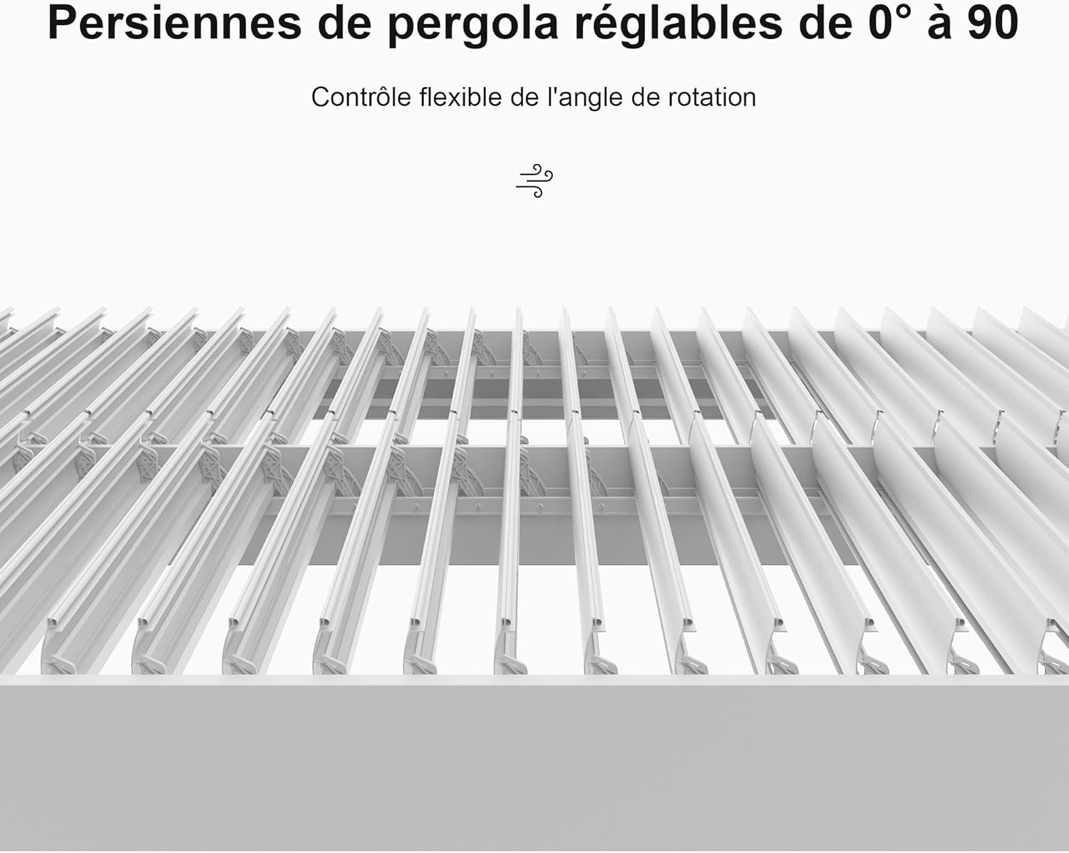 bleujardin - pergola bioclimatique - 4,6x3,3 m - alu, lames orientables, éclairage intégré