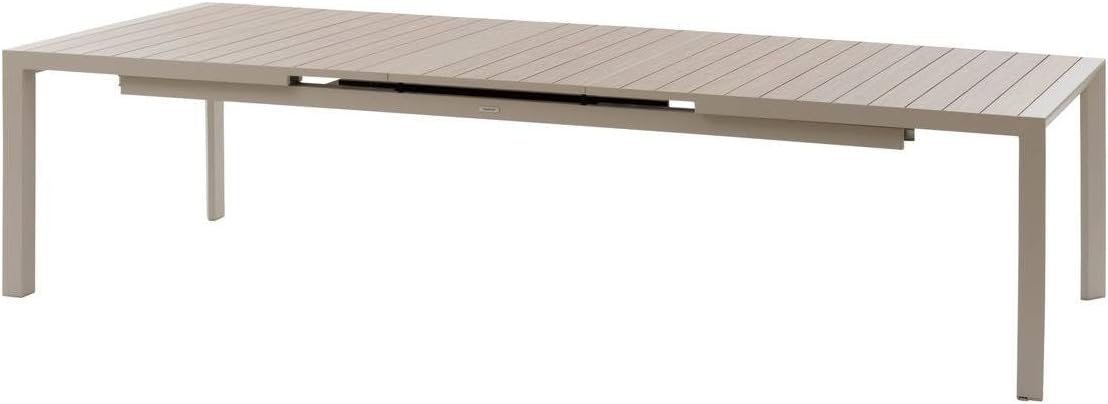 bleujardin - Evasion Argile - table extensible 14 places - aluminium bois antirouille, rallonge