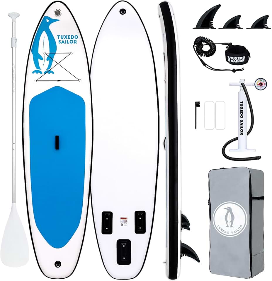 bleujardin Paddle Gonflable Adulte, Planche de Stand Up Paddle Gonflable Sup Paddle Board Gonflable Planche à Pagaie Gonflable avec Accessoires Complets