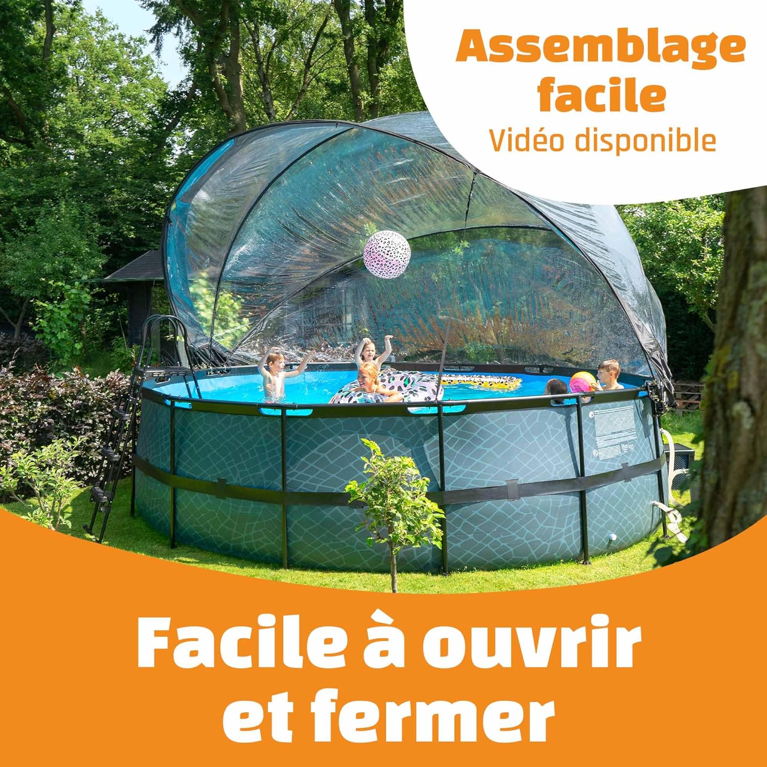 bleujardin - Dôme Piscine Universel ø 427 cm Transparent pliable - 427CM