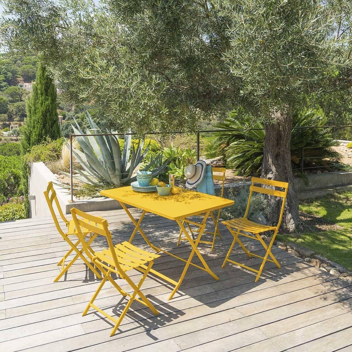 bleujardin - Greensboro - rectangulaire pliante 4 places - acier epoxy antirouille