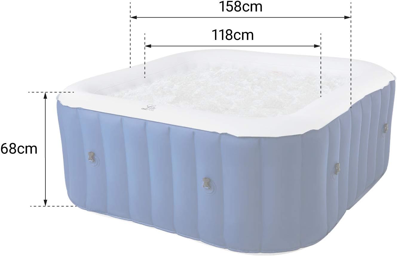 bleujardin - Spa gonflable Alpine 4 places - carré - confort et relaxation