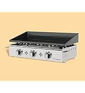 Plancha Gaz Emaillée 3 Feux 7,5 kw - Anti-adhésive et nettoyage facile - bleujardin modèle LIMON
