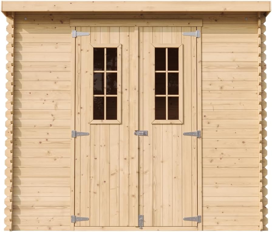 Abri de Jardin en Bois avec Sol TRAITÉ - Stockage extérieur l239xL142xH200cm/2.63 m2 - Petit abri à Outils, Local à vélos - bleujardin M310C+M310G