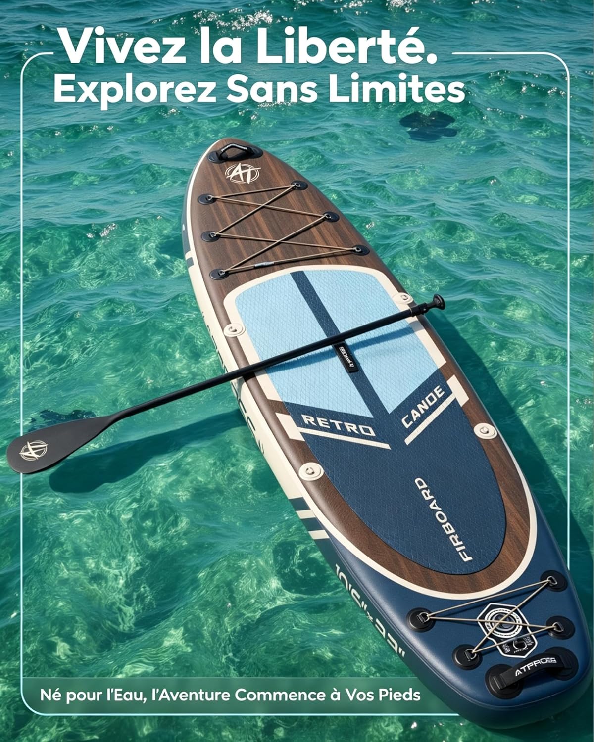 Stand Up Paddle Gonflable Adulte avec Siège Kayak & Accessoires, 320x84cm Planche de Sup Extra Large pour 2 Personnes, Charge 200kg, Kayak Gonflable 2 Places Stable et Antidérapant pour Surf