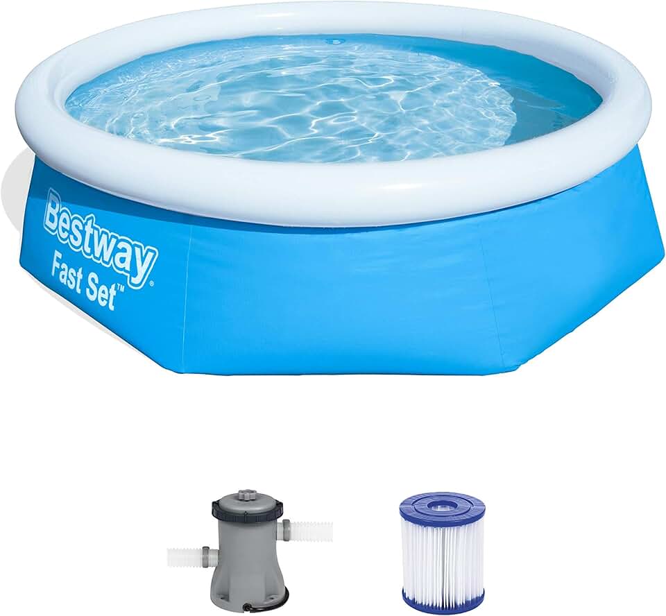 bleujardin Kit de piscine Bleu 244 x 244 x 66 cm 2300 L 57268