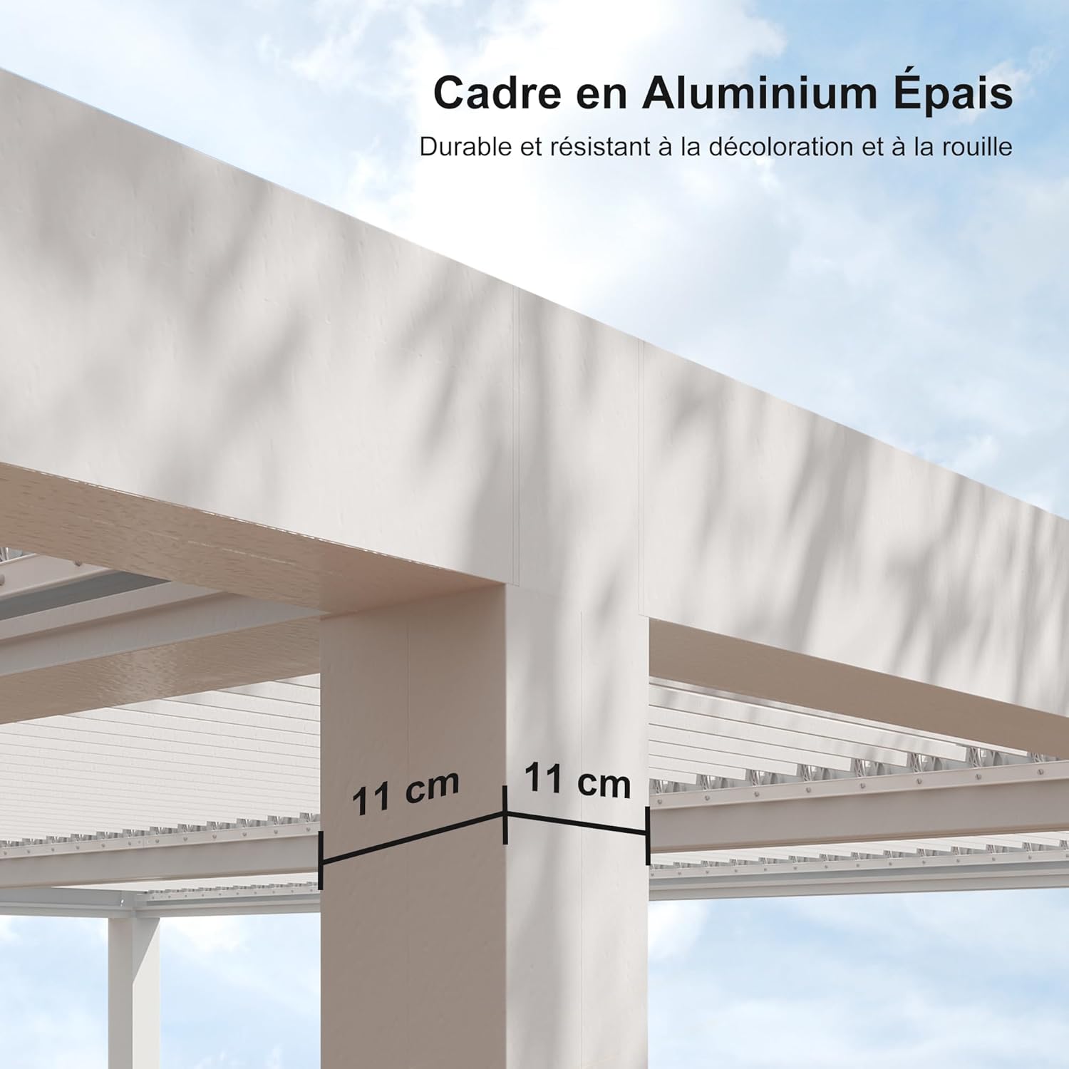 bleujardin - Pergola Bioclimatique, 4,8x3,68m, aluminium, lames orientables
