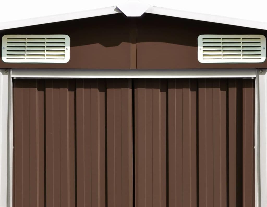 bleujardin Abri de Jardin 257x489x181 cm Métal Marron,Maison & Jardin, Pelouses & Jardins, Vie en extérieur, Structures extérieures, Cabanes & abris de Jardin, Brun (Poids 105.6KG)