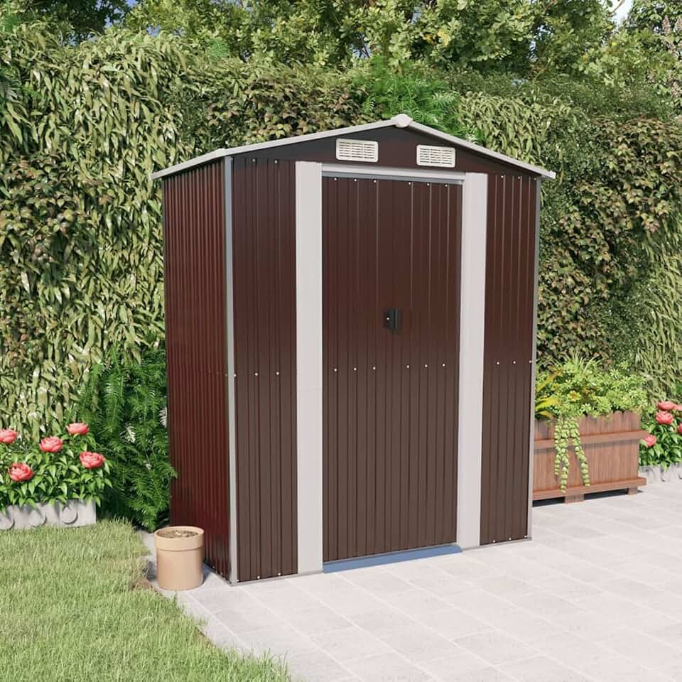bleujardin - abri de jardin série acier galvanisé - 192x108x223 cm - marron foncé, maison préfabriquée - 319273