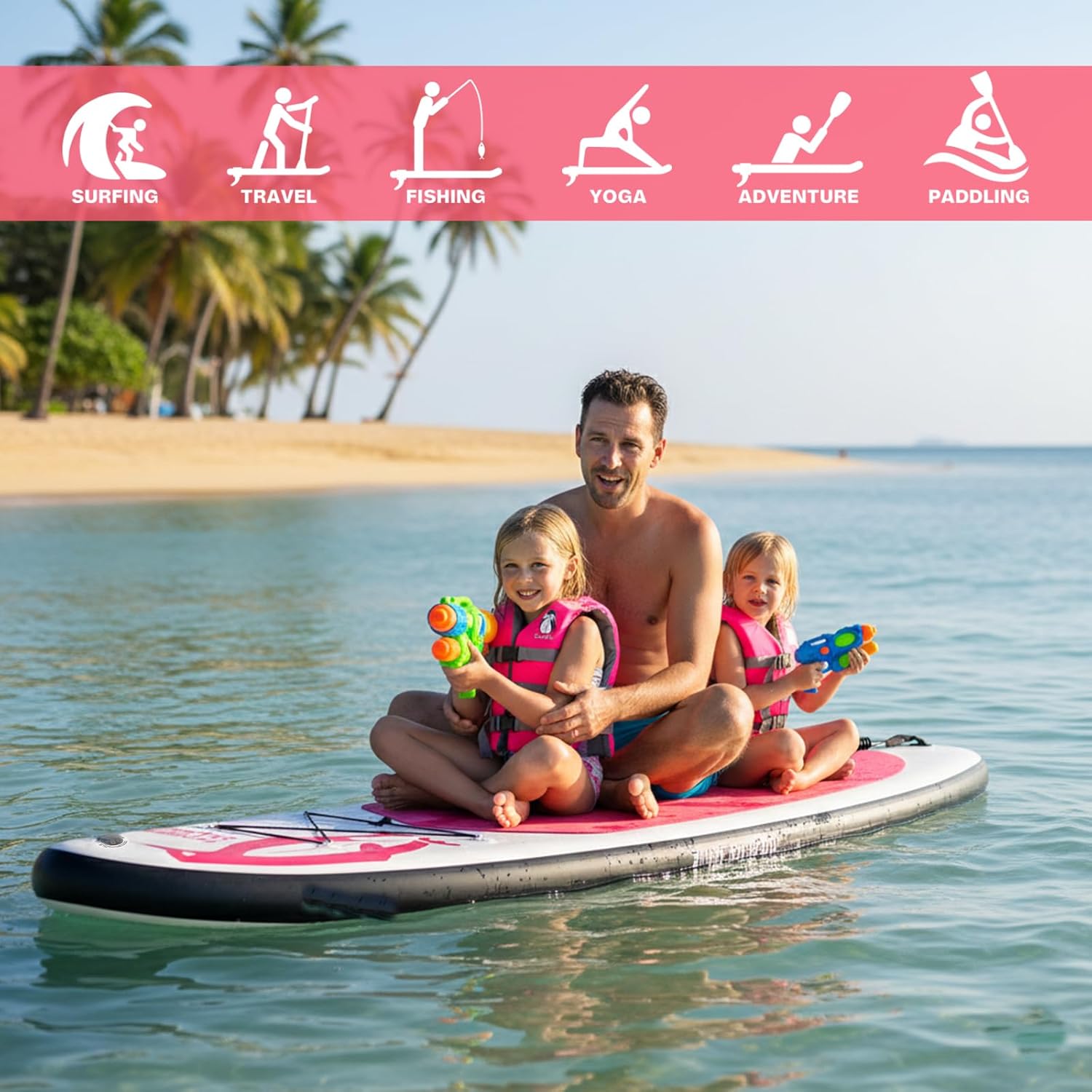 bleujardin - SUP gonflable adulte - Accessoires inclus - robuste