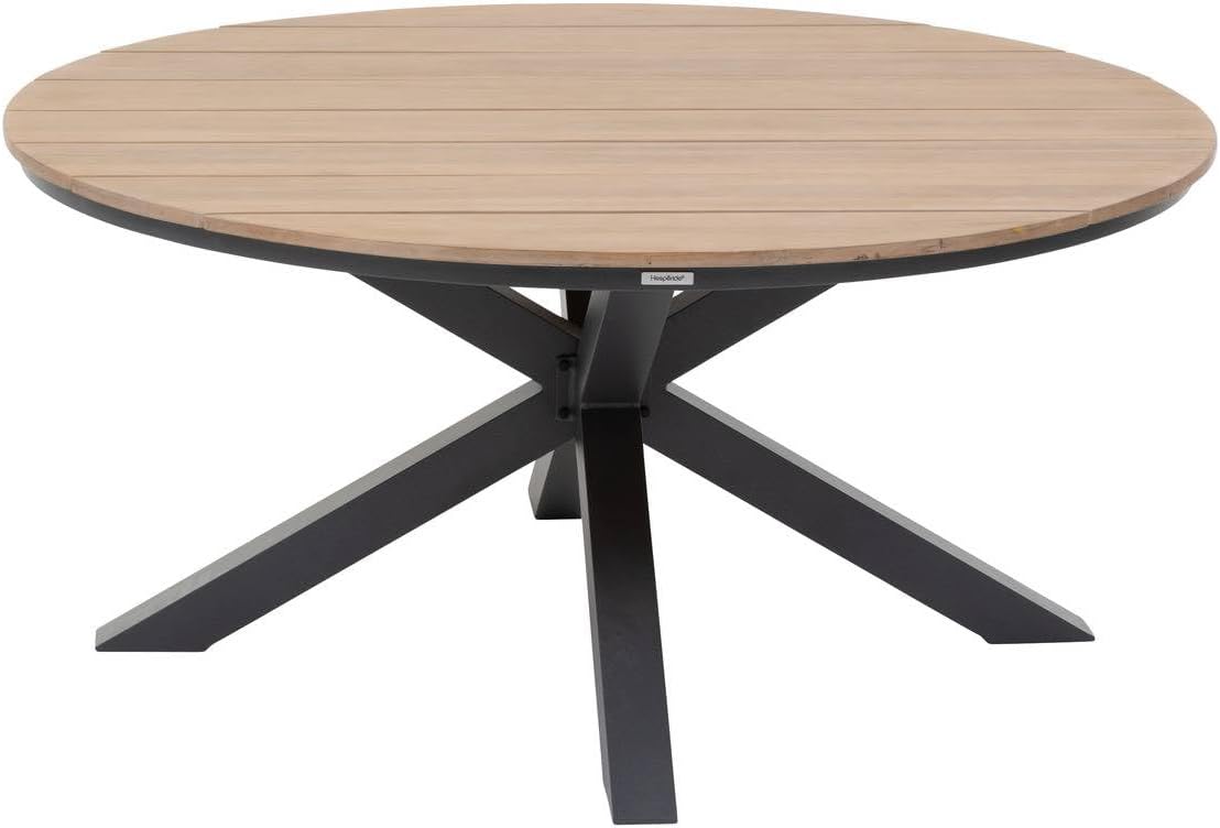 bleujardin - Oriengo - 4 places, ronde, aluminium epoxy/acacia