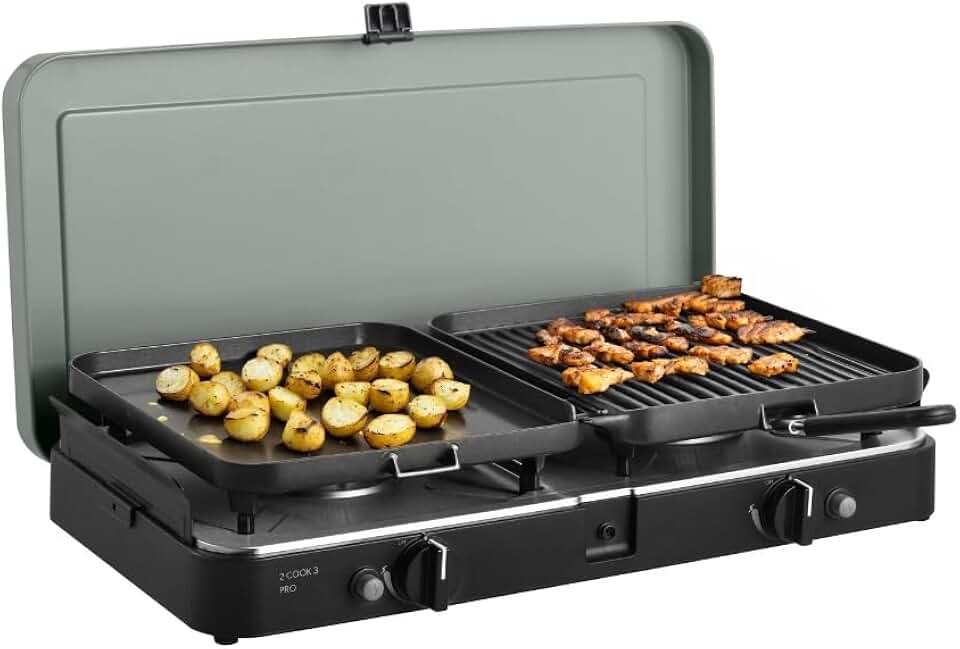 bleujardin - 2-Cook 3 Pro Deluxe - grille barbecue portable 30mbar - sac inclus