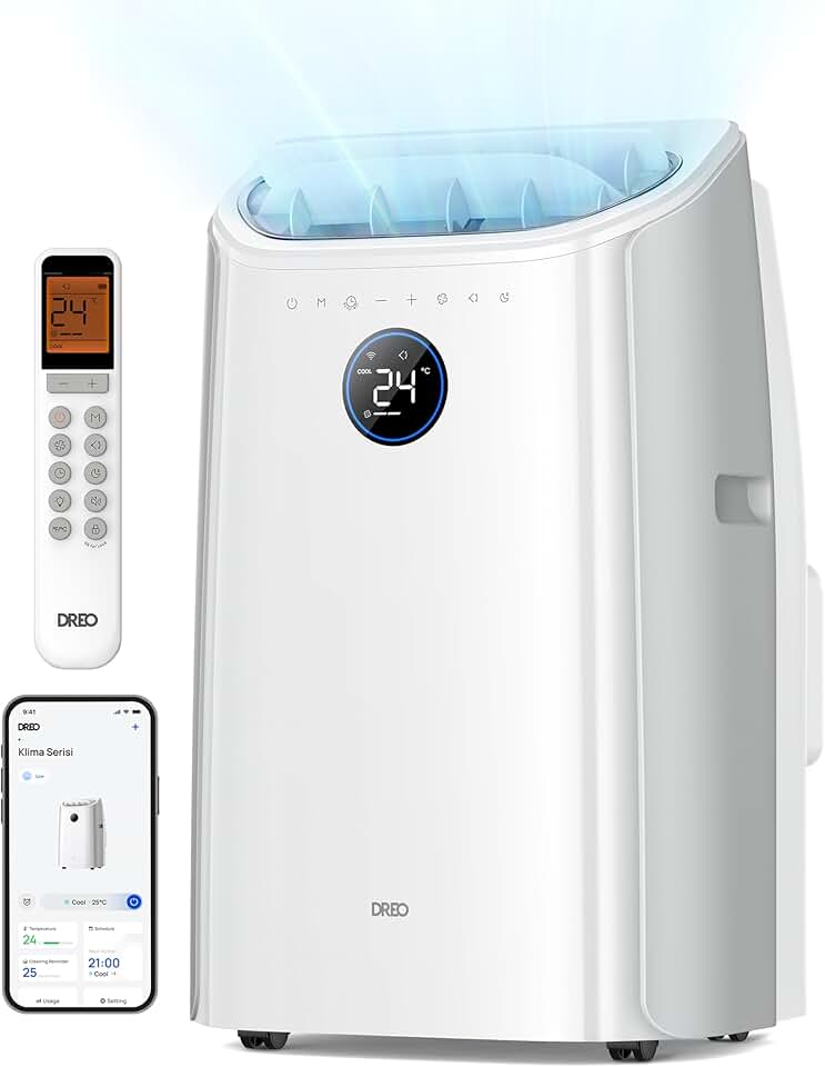 bleujardin - climatiseur portable série 10 000 BTU, silencieux, contrôle app, 24h timer