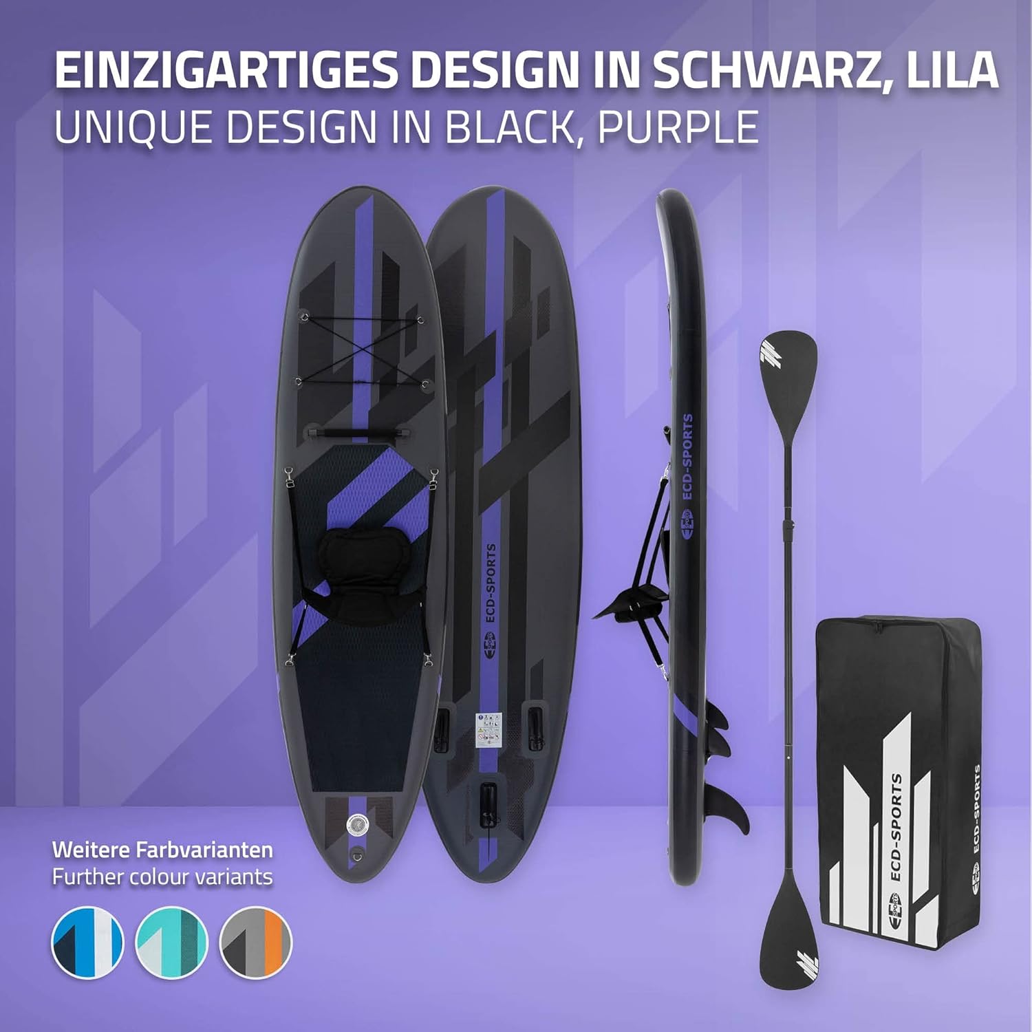 bleujardin - Stand Up Paddle Gonflable - 305/308/320/380 cm - PVC, 120/150 kg, 10/15 cm