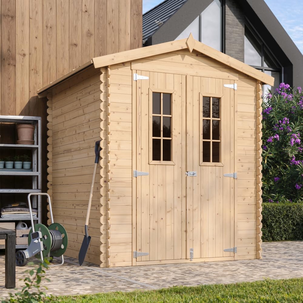 Abri de Jardin en Bois - Stockage extérieur I186xL196xH218 cm/ 2,82 m2 Petit abri à Outils, Local à vélos - bleujardin M320C