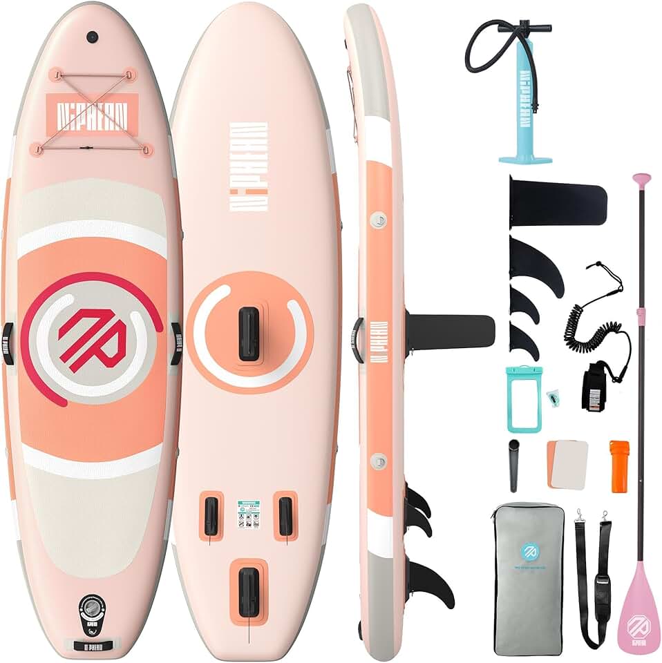 bleujardin - Paddle Gonflable Adulte avec siège - Ultraléger  - Aileron StabilTrac, paddle yoga antidérapant, animaux