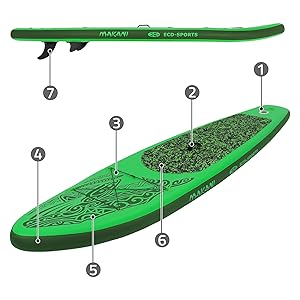 bleujardin planche de stand up vert paddling makani 320x80x15 cm SUP gonflable paddle board de surf