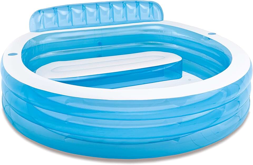 bleujardin 57190EP Swim Center Family Lounge Piscine Ronde Gonflable Bleu 90 x 86 x 31 cm