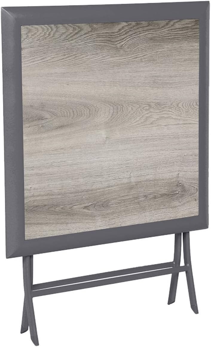 bleujardin - Azua table pliante carrée 2 places gris aluminium