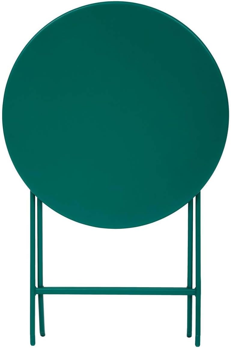 bleujardin - Greensboro - Ø60cm - Table ronde pliante acier vert opale