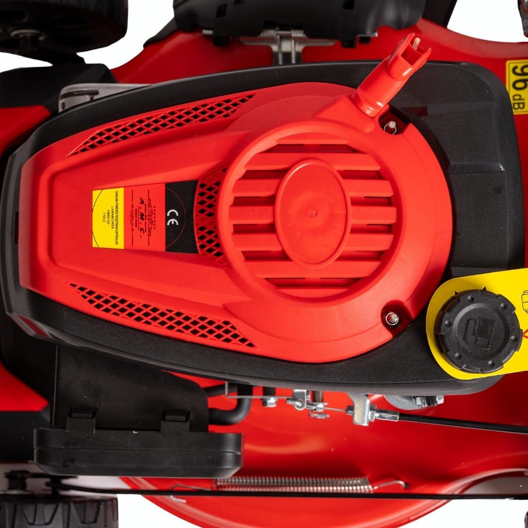 bleujardin Tondeuse à gazon à explosion automotrice 4in1-4 CV, Tondeuse à gazon thermique autoportée - Moteur 170cc 4 temps avec autotraction - Largeur de coupe 51 cm - Mulching - Panier de collecte 60L